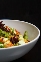 Image of tasty pork with salad