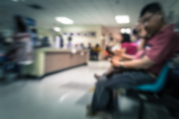 Blurred people in the hospital