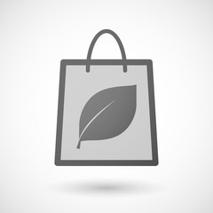 Shopping bag icon with a leaf