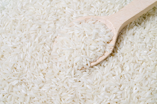 Wooden Spoon With Rice Seeds