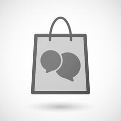 Shopping bag icon with a comic balloon