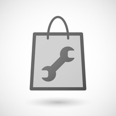 Shopping bag icon with a wrench