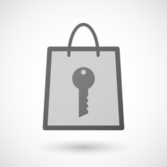 Shopping bag icon with a key