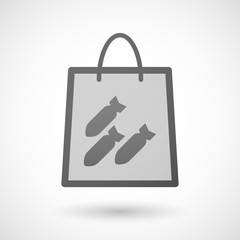 Shopping bag icon with bombs