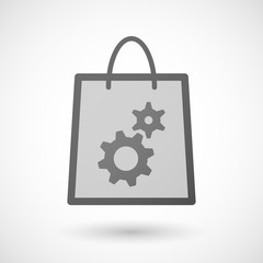 Shopping bag icon with gears