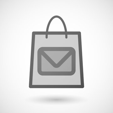 Shopping bag icon with an envelope