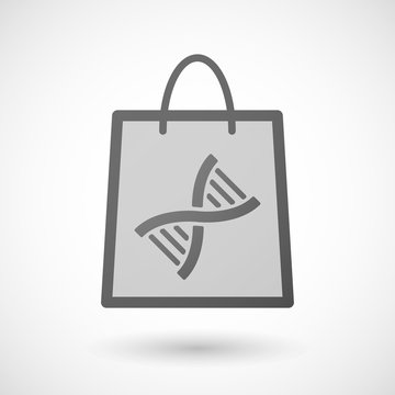 Shopping bag icon with a DNA sign