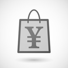 Shopping bag icon with a yen sign