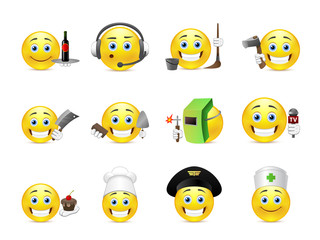 Fototapeta premium Smilies different professions