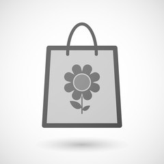 Shopping bag icon with a flower