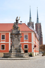 Fototapeta premium Wroclaw Dom und Monument