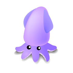 cute violet squid
