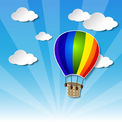 rainbow air ballon on the sky