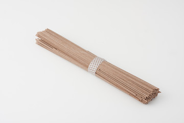 uncooked buckwheat soba noodles