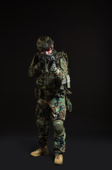 NATO soldier in full gear.
