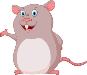 Happy Mouse cartoon presenting
