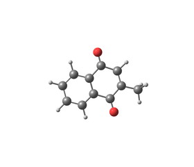Menadione molecule isolated on white