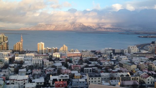 Reykjavik in Iceland from Above