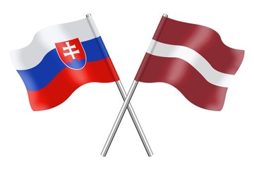 Flags: Slovakia and Latvia