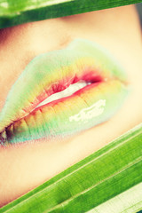 Naklejka premium Colorful woman's lips.