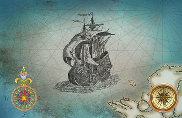 Pirate map - obrazy, fototapety, plakaty