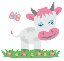 Cow and butterfly