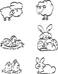 Easter symbol icons
