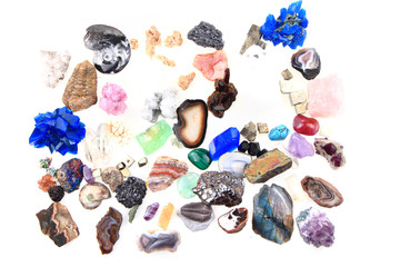 color minerals and gems collection