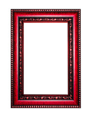 wooden frame for painting or picture on white background