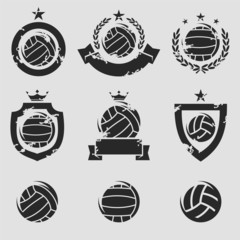 water polo labels and icons set. Vector