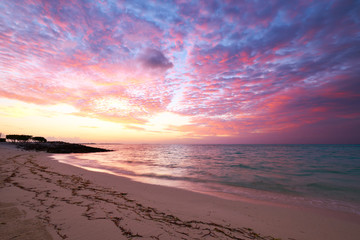 Sunset at Maldivian beach