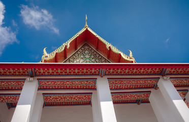 Fototapeta na wymiar Authentic Thai Architecture in Wat Pho at Bangkok of Thailand