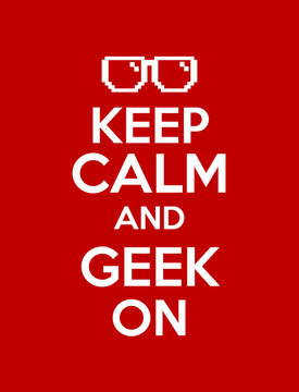 keep calm geek red