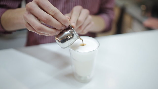 preparing coffee and milkshake