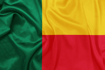 Benin - Waving national flag on silk texture