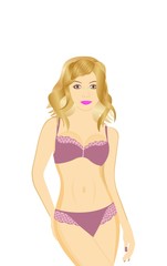 Obraz premium A beautiful sexy girl in pink lingerie
