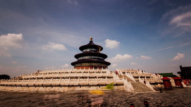 The cloudscape and the Qinian Palace of the Temple of Heaven in Beijing,China
