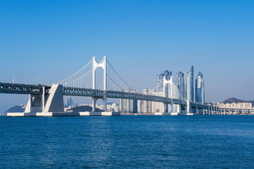 Fototapeta na wymiar Gwangan bridge and Haeundae in Busan,Korea