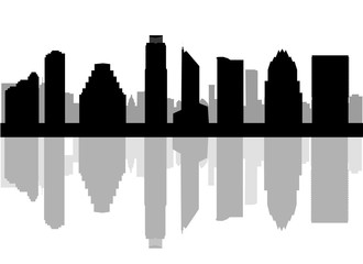 Obraz premium Austin,Texas city silhouette