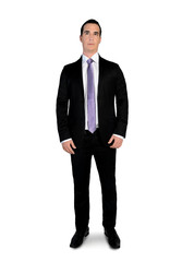 Business man looking up