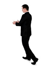 Business man carry something