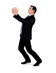 Business man carry something