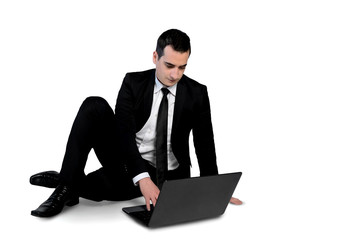 Business man using computer