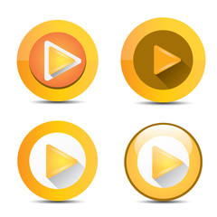Orange Play button set. vector illustration