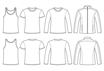 Singlet, T-shirt, Long-sleeved T-shirt and Jacket template