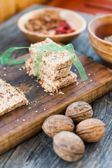Home made crackers with seeds