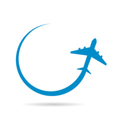 airplane blue vector illustration