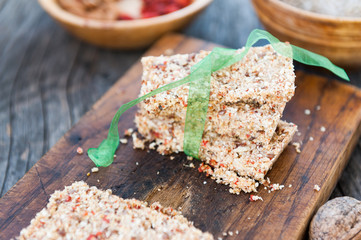 Home made crackers with seeds