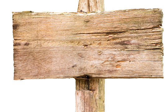 freigestelltes Holzschild