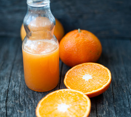 Orange juice and oranges